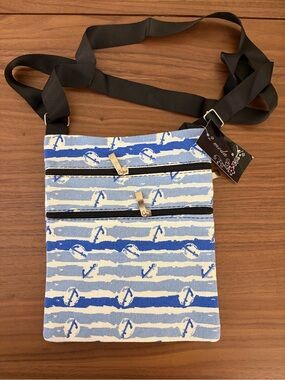 2 Moda Blue Nautical Anchor Crossbody Bag New With Tags
